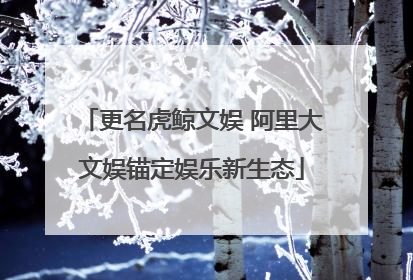 更名虎鲸文娱 阿里大文娱锚定娱乐新生态