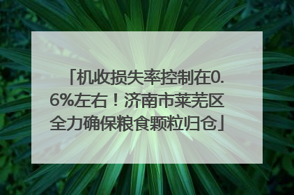 机收损失率控制在0.6%左右！济南市莱芜区全力确保粮食颗粒归仓
