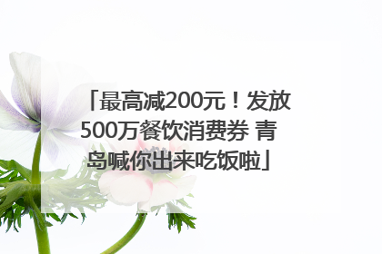 最高减200元！发放500万餐饮消费券 青岛喊你出来吃饭啦