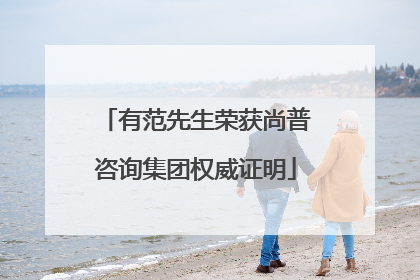 有范先生荣获尚普咨询集团权威证明