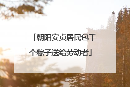 朝阳安贞居民包千个粽子送给劳动者