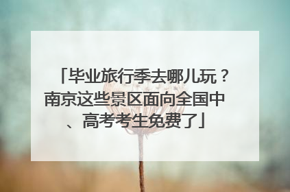 毕业旅行季去哪儿玩？南京这些景区面向全国中、高考考生免费了