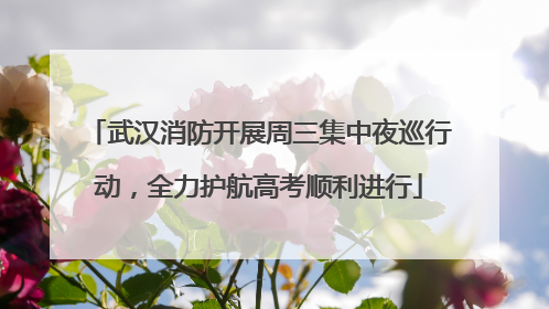 武汉消防开展周三集中夜巡行动，全力护航高考顺利进行