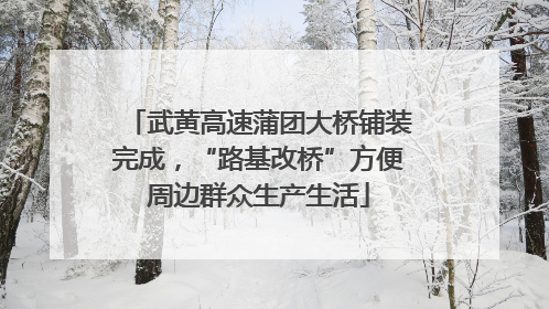 武黄高速蒲团大桥铺装完成，“路基改桥”方便周边群众生产生活