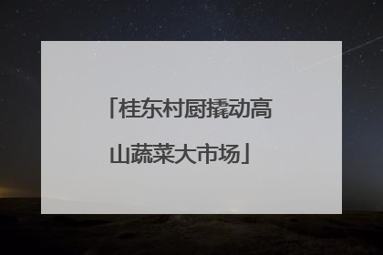 桂东村厨撬动高山蔬菜大市场