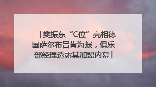 樊振东“C位”亮相德国萨尔布吕肯海报，俱乐部经理透露其加盟内幕