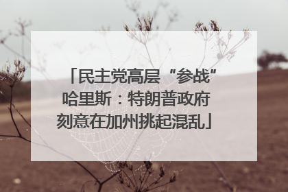民主党高层“参战” 哈里斯：特朗普政府刻意在加州挑起混乱