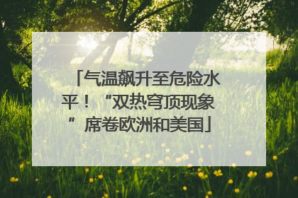 气温飙升至危险水平！“双热穹顶现象”席卷欧洲和美国