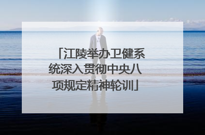 江陵举办卫健系统深入贯彻中央八项规定精神轮训