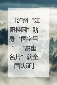 泸州“江阳桂圆”跻身“国字号” “甜蜜名片”获全国认证