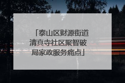 泰山区财源街道清真寺社区聚智破局家政服务痛点