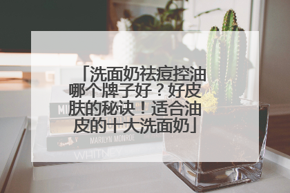 洗面奶祛痘控油哪个牌子好？好皮肤的秘诀！适合油皮的十大洗面奶