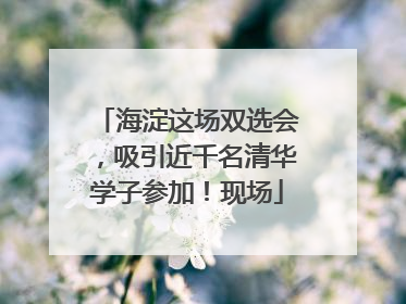 海淀这场双选会，吸引近千名清华学子参加！现场