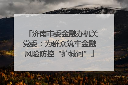 济南市委金融办机关党委：为群众筑牢金融风险防控“护城河”
