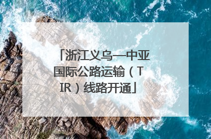 浙江义乌—中亚国际公路运输（TIR）线路开通