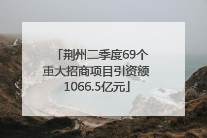 荆州二季度69个重大招商项目引资额1066.5亿元