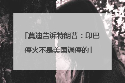 莫迪告诉特朗普：印巴停火不是美国调停的