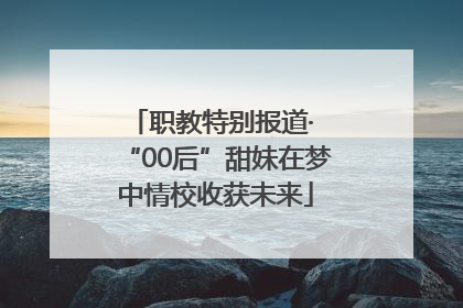 职教特别报道· “00后”甜妹在梦中情校收获未来