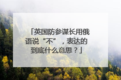 英国防参谋长用俄语说“不”，表达的到底什么意思？