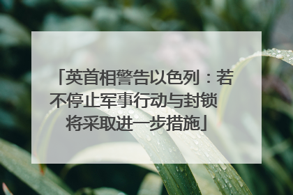 英首相警告以色列：若不停止军事行动与封锁 将采取进一步措施