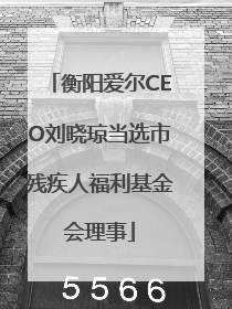 衡阳爱尔CEO刘晓琼当选市残疾人福利基金会理事