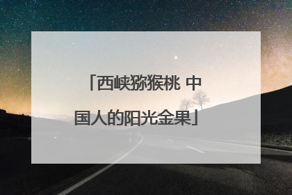 西峡猕猴桃 中国人的阳光金果