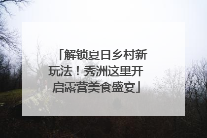 解锁夏日乡村新玩法！秀洲这里开启露营美食盛宴