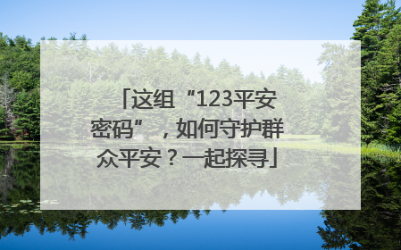 这组“123平安密码”，如何守护群众平安？一起探寻