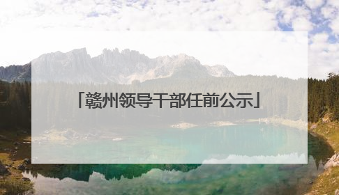 赣州领导干部任前公示