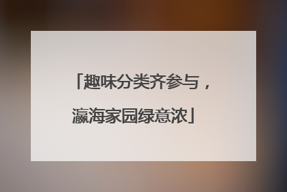 趣味分类齐参与，瀛海家园绿意浓