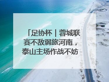 足协杯｜蓉城联赛不敌弱旅河南，泰山主场作战不妨“抄作业”