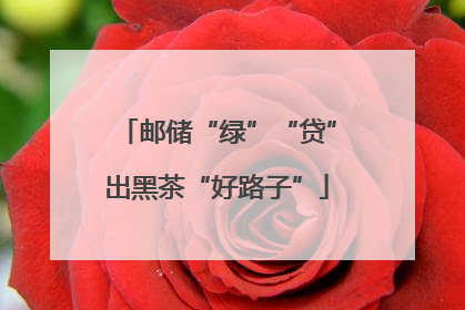 邮储“绿”“贷”出黑茶“好路子”