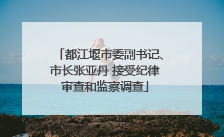 都江堰市委副书记、市长张亚丹 接受纪律审查和监察调查