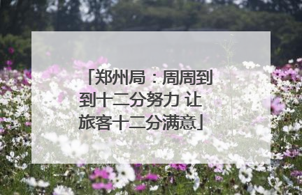 郑州局：周周到到十二分努力 让旅客十二分满意