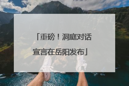 重磅！洞庭对话宣言在岳阳发布