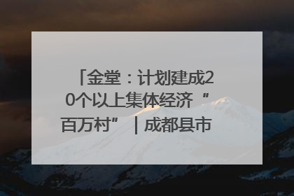 金堂：计划建成20个以上集体经济“百万村”｜成都县市新城高质量发展