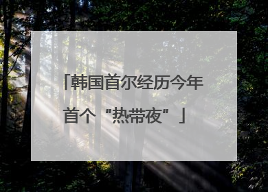 韩国首尔经历今年首个“热带夜”
