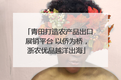 青田打造农产品出口展销平台 以侨为桥，浙农优品越洋出海