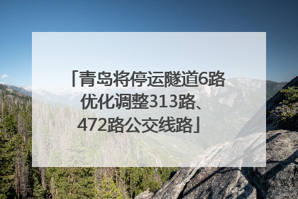 青岛将停运隧道6路 优化调整313路、472路公交线路