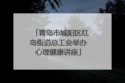 青岛市城阳区红岛街道总工会举办心理健康讲座