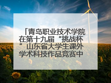 青岛职业技术学院在第十九届“挑战杯”山东省大学生课外学术科技作品竞赛中斩获佳绩