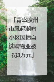 青岛胶州市凤起潮鸣小区因擅自选聘物业被罚3万元