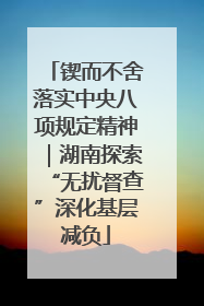 锲而不舍落实中央八项规定精神｜湖南探索“无扰督查”深化基层减负