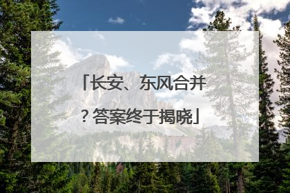 长安、东风合并？答案终于揭晓