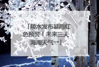 陵水发布暴雨红色预警！未来三天海南天气→