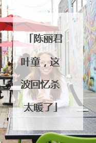陈丽君叶童，这波回忆杀太暖了