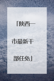 陕西一市最新干部任免