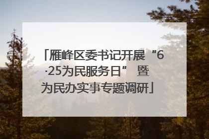 雁峰区委书记开展“6·25为民服务日” 暨为民办实事专题调研