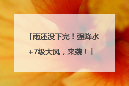 雨还没下完！强降水+7级大风，来袭！