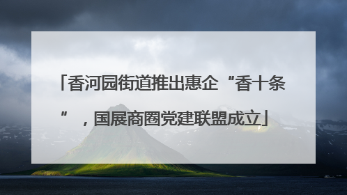 香河园街道推出惠企“香十条”，国展商圈党建联盟成立